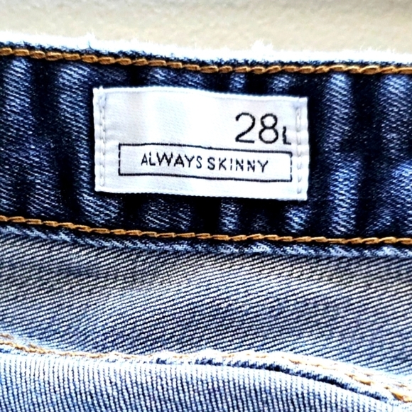 GAP 1969 Always Skinny 28 Long  Dark Blue  Low Rise  Denim - Picture 3 of 9